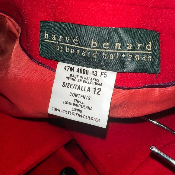 Harve Benard Classic Red Wool Long Coat ~ sz 12 - Picture 7 of 9